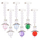 6Pcs 6 Color Angel Acrylic Imitated Pearl & Alloy Safety Pin Brooches(JEWB-AB00012)-1