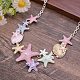 Summer Beach Alloy Colorful Enamel Starfish & Shell Bib Necklaces(NJEW-B113-06)-1