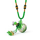 Collier pendentif bouteille de parfum au chalumeau avec perles de verre(BOTT-PW0002-059A-07)-1