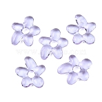 Handmade Lampwork Beads, Flower, Lilac, 18x17x4mm, Hole: 3.7mm(LAMP-S069-03G)