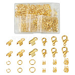 DIY Jewelry Making Finding Kit, Inclduing Iron Bead Tips & Cord Ends & Jump Rings, Zinc Alloy Lobster Claw Clasps, Golden, 990Pcs/box(DIY-TA0004-24)