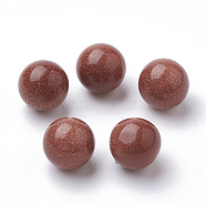 Synthetic Goldstone Beads, Gemstone Sphere, Round, No Hole/Undrilled, 10mm(G-S289-09-10mm)
