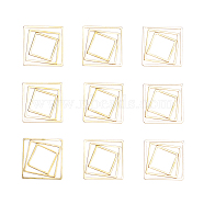 304 Stainless Steel Linking Ring, Square, Golden, 12x12x0.8mm/20x20x0.8mm/16x16x0.8mm, 30pcs/set(STAS-CJ0001-32)