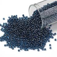 TOHO Round Seed Beads, Japanese Seed Beads, (294) Inside Color Blue Raspberry, 11/0, 2.2mm, Hole: 0.8mm, about 1110pcs/10g(X-SEED-TR11-0294)