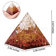 Crystal Pyramid Ornaments Healing Angel Crystal Pyramid Stone Blessing Pyramid for Home Office Decoration Gift Collection, 60x60x62mm(JX350A)