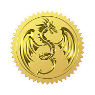 Self Adhesive Gold Foil Embossed Stickers, Medal Decoration Sticker, Dragon, 5x5cm, 4pcs/sheet(DIY-WH0211-467)