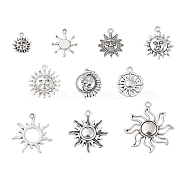 100G Tibetan Style Alloy Pendants, Sun, Antique Silver, 14~34x12~31x1.5~3.5mm(TIBEP-YW0001-39)