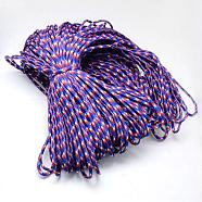 7 Inner Cores Polyester & Spandex Cord Ropes, for Rope Bracelets Making, Blue, 4mm, about 109.36 yards(100m)/bundle, 420~500g/bundle(RCP-R006-054)