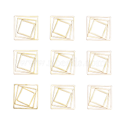 304 Stainless Steel Linking Ring, Square, Golden, 12x12x0.8mm/20x20x0.8mm/16x16x0.8mm, 30pcs/set(STAS-CJ0001-32)