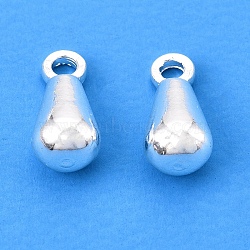 Brass Pendants, 925 Sterling Silver Plated, Teardrop, 925 Sterling Silver Plated, 8x4mm, Hole: 1mm(KK-WH20013-02SA)