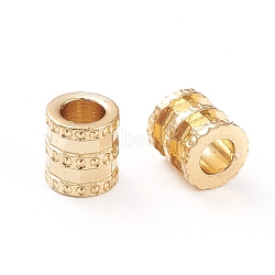 Brass Tube Beads, Long-Lasting Plated, Column, Real 18K Gold Plated, 6.5x6x6mm, Hole: 3mm(X-KK-K241-26G)