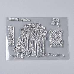 Plastic Stamps, for DIY Scrapbooking, Photo Album Decorative, Cards Making, Stamp Sheets, Building Pattern, 149~151x100x3mm(DIY-M010-A23)
