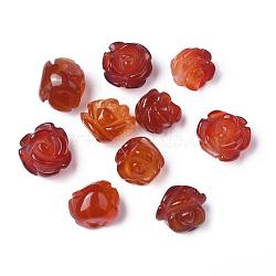 Natural Carnelian Beads, Rose, 10x5~9mm, Hole: 1mm(G-O156-B-05B)