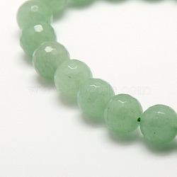 Natural Green Aventurine Beads Strands, Faceted, Round, 10mm, Hole: 1mm, about 37pcs/strand, 15.3 inch(G-M037-10mm-01)
