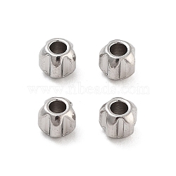 Non-Tarnish 201 Stainless Steel Beads, Flower, Stainless Steel Color, 4x4x3mm, Hole: 1.6mm(STAS-B072-18B-P)