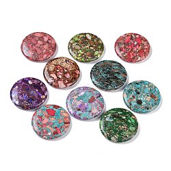 Dyed Synthetic Imperial Jasper Flat Round Figurines Ornaments, for Home Desktop Decoration, Mixed Color, 55x9mm(G-P529-05)