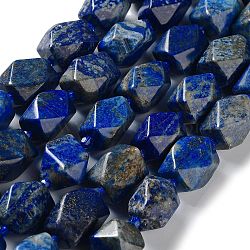 Natural Lapis Lazuli Beads Strands, with Seed Beads, Faceted, Rhombus, 17~21x13~16x12~15mm, Hole: 1.2~1.4mm, about 18~19pcs/strand, 15.35~15.79 inch(39~40.1cm)(G-C182-20-02)