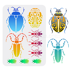 Plastic Drawing Painting Stencils Templates, for Painting on Scrapbook Fabric Tiles Floor Furniture Wood, Rectangle, Insects, 29.7x21cm(DIY-WH0396-246)