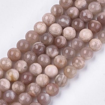 Natural Sunstone Beads Strands, Grade A, Round, 8mm, Hole: 1mm, about 45~48pcs/strand, 15.3 inch