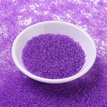 MIYUKI Round Rocailles Beads, Japanese Seed Beads, (RR1313) Dyed Transparent  BlueViolet, 11/0, 2x1.3mm, Hole: 0.8mm, about 5500pcs/50g