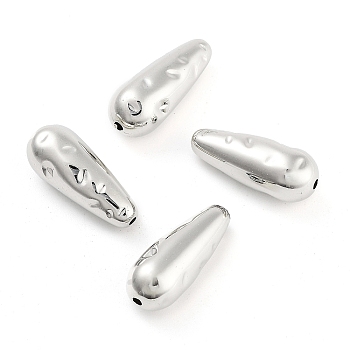 CCB Plastic Beads, Teardrop, Platinum, 19x8mm, Hole: 1.4mm, 769pcs/500g