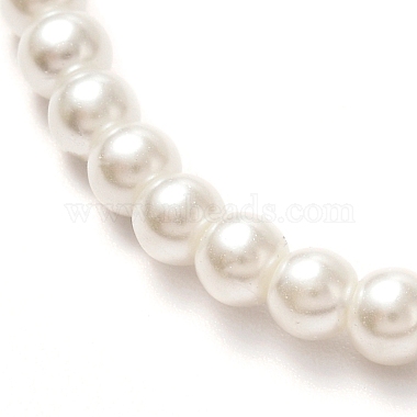 Vintage Painted Round Glass Pearl Beaded Necklace for Gir Women Mother(NJEW-JN03665)-4