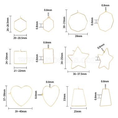36Pcs 6 Style Brass Hoop Earring Findings(KK-FH0005-44)-2
