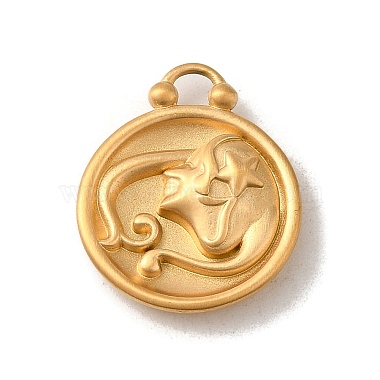 Matte Gold Color Virgo 304 Stainless Steel Pendants