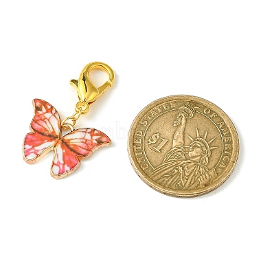 подвеска-бабочка из сплава светлого золота с эмалью(HJEW-JM01543)-2