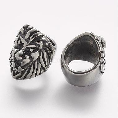 Antique Silver Lion Stainless Steel Charms