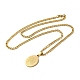 Oval with Angel Pendant Necklaces(NJEW-C043-04G)-2