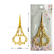 Stainless Steel Scissors, Embroidery Scissors, Sewing Scissors, with Zinc Alloy Handle, Golden, 128x62mm(PW-WG54771-10)