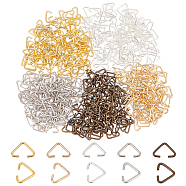 Elite 750Pcs 5 Colors Iron Triangle Rings, Buckle Clasps, Fit For Top Drilled Beads, Webbing, Strapping Bags, Mixed Color, 6x9x1mm, Inner Diameter: 5x7.5mm, 150pcs/color(IFIN-PH0002-21)