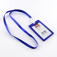Frosted Plastic Neck Strap Card Holders, Badge Holder Lanyard, with Nylon Thread, Blue, 84cm(X-AJEW-R043-A02)