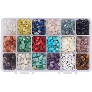 Natural and Synthetic Gemstone Beads, Chip, 4~10x4~8mm, Hole: 1mm, about 25~30g/compartment, Packaging Box: 16.5x10.8x3cm(G-PH0034-10)