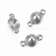 304 Stainless Steel Connector Rhinestone Settings, Stainless Steel Color, 10x5.5x3.5mm, Hole: 1mm, Fit for 5mm Rhinestone(STAS-H401-02P-A)