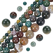 4 Strands 4 Styles Natural Indian Agate Beads Strands, Round, 4~10mm, Hole: 0.6~1mm, 1 strand/style(G-OC0005-15)