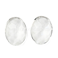 Transparent K5 Glass Cabochons, Faceted, Oval, Clear, 18x13x6mm(GLAA-NH0001-01A)