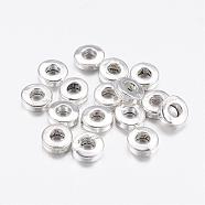 Tibetan Style Spacer Beads, Lead Free & Cadmium Free, Donut, Silver Color Plated, 6x2mm, Hole: 2.5mm(LF0842Y-S)