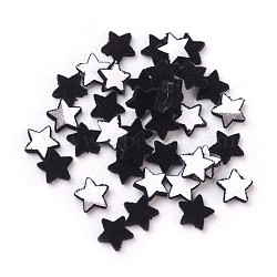 Flocky Acrylic Cabochons, Star, Black, 9x9x2mm(X-OACR-I001-H03)