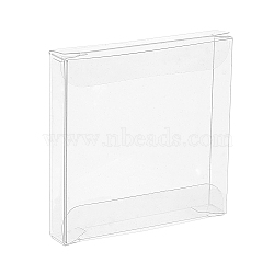 Transparent PVC Box Candy Treat Gift Box, for Wedding Party Baby Shower Packing Box, Square, Clear, 6x6x1cm, 50pcs/set(CON-BC0006-66)