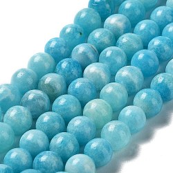 Natural Hemimorphite Beads Strands, Dyed & Heated, Round, 10mm, Hole: 1mm, 40pcs/strand, 15.5 inch(39.5cm)(G-L585-E01-03)