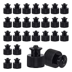 Plastic PP Screw Hand Push Pull Cap, for Sports Drink Bottles, Detergent Bottles, Black, 27x31mm, Inner Diameter: 24mm(FIND-WH0159-14A)