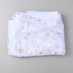 Snowflake Pattern Polyester Mesh Fabric, for Dress Costumes Decoration, Lavender, 150x0.02cm(DIY-WH0304-672A)