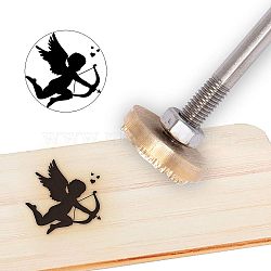 Stamping Embossing Soldering Brass with Stamp, for Cake/Wood, Angel & Fairy Pattern, 30mm(AJEW-WH0113-15O)
