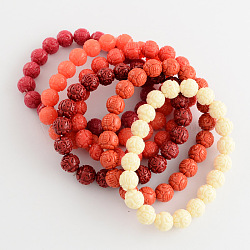 Longevity Synthetic Coral Stretch Bracelets, Mixed Color, 2 inch(50mm)(BJEW-S105-M)