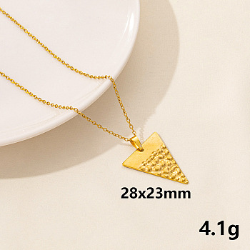 304 Stainless Steel Triangle Pendant Necklaces, Cable Chain Necklaces