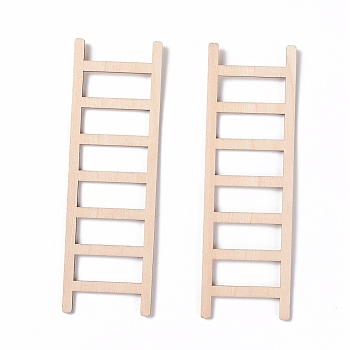 Miniature Unfinished Wood Ladder, for Kid Painting Craft, Dollhouse Accessories, Bisque, 59.5x19.5x2mm