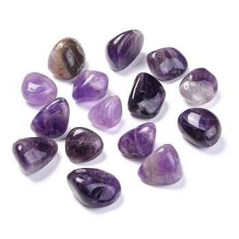 Natural Amethyst Beads, No Hole Beads, Nuggets, Tumbled Stone, Healing Stones for 7 Chakras Balancing, Crystal Therapy, Meditation, Reiki, Vase Filler Gems , 14~26x13~21x12~18mm, about 150pcs/1000g