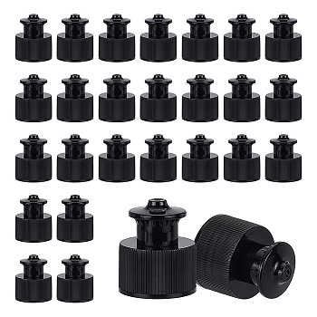 Plastic PP Screw Hand Push Pull Cap, for Sports Drink Bottles, Detergent Bottles, Black, 27x31mm, Inner Diameter: 24mm